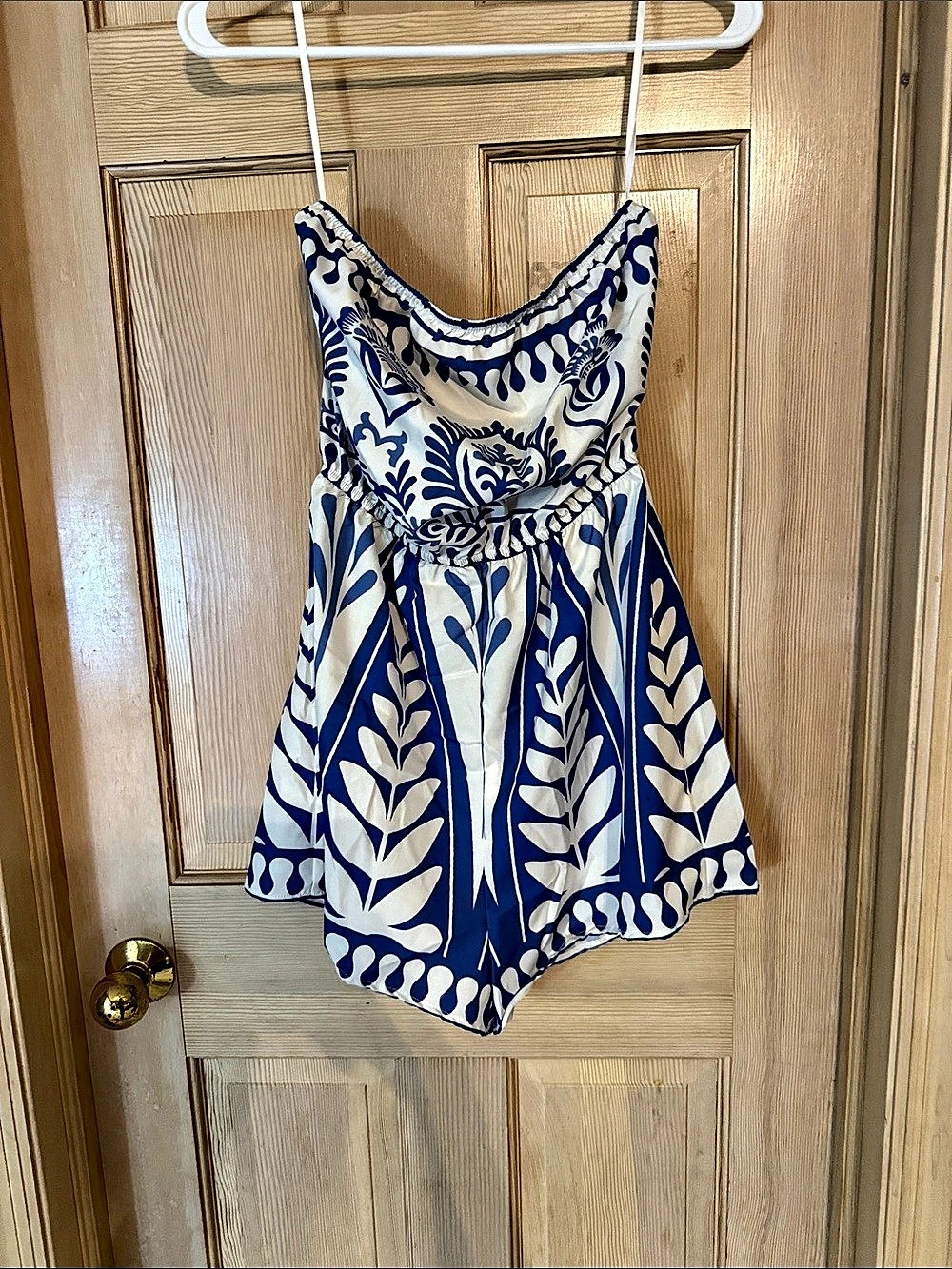 Blue & White Floral Romper